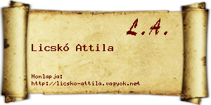 Licskó Attila névjegykártya
